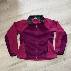 LL Bean Womens Medium Fleece Jacket Full Zip Berry Pink Outdoor